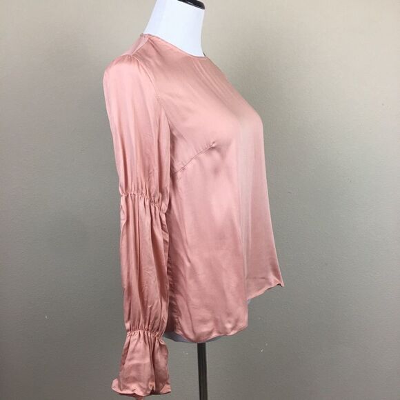 NWT Mustard Seed Silky/Satin Peach Blouse Size S - Picture 2 of 5